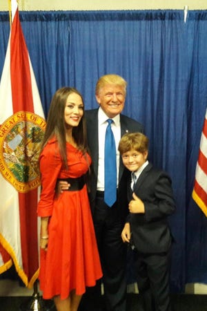 Venezuelan-American actress Carolina Tejera and her son Michael, posing for a photo with President Donald Trump in September 2016, says she believes media companies have been censoring the president by refusing to air his allegations of widespread election fraud.