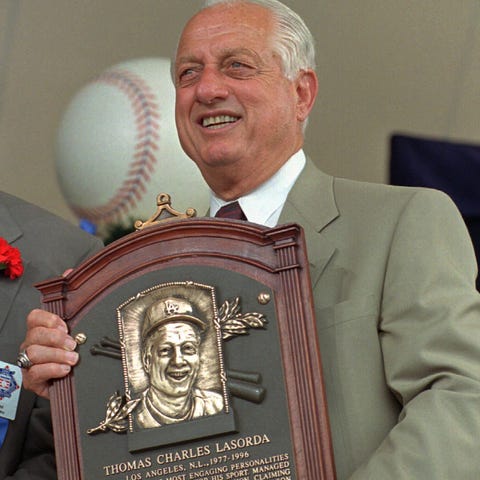 Tommy Lasorda was elected to the Baseball Hall of 