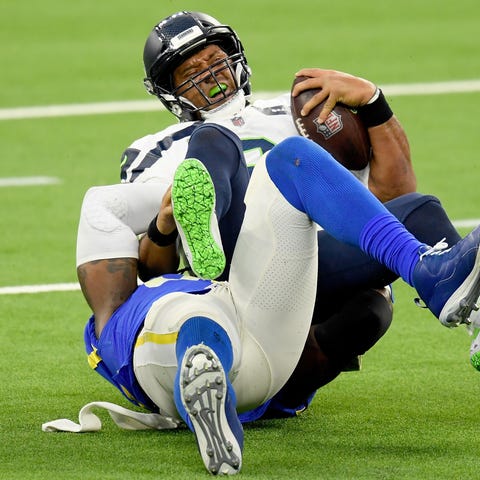 Quarterback Russell Wilson #3 of the Seattle Seaha
