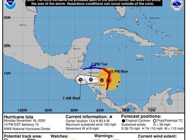 Tropical Weather National Hurricane Center Tracking Hurricane Iota