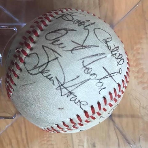 Baseball signed by Dodgers pitchers Bobby Castillo