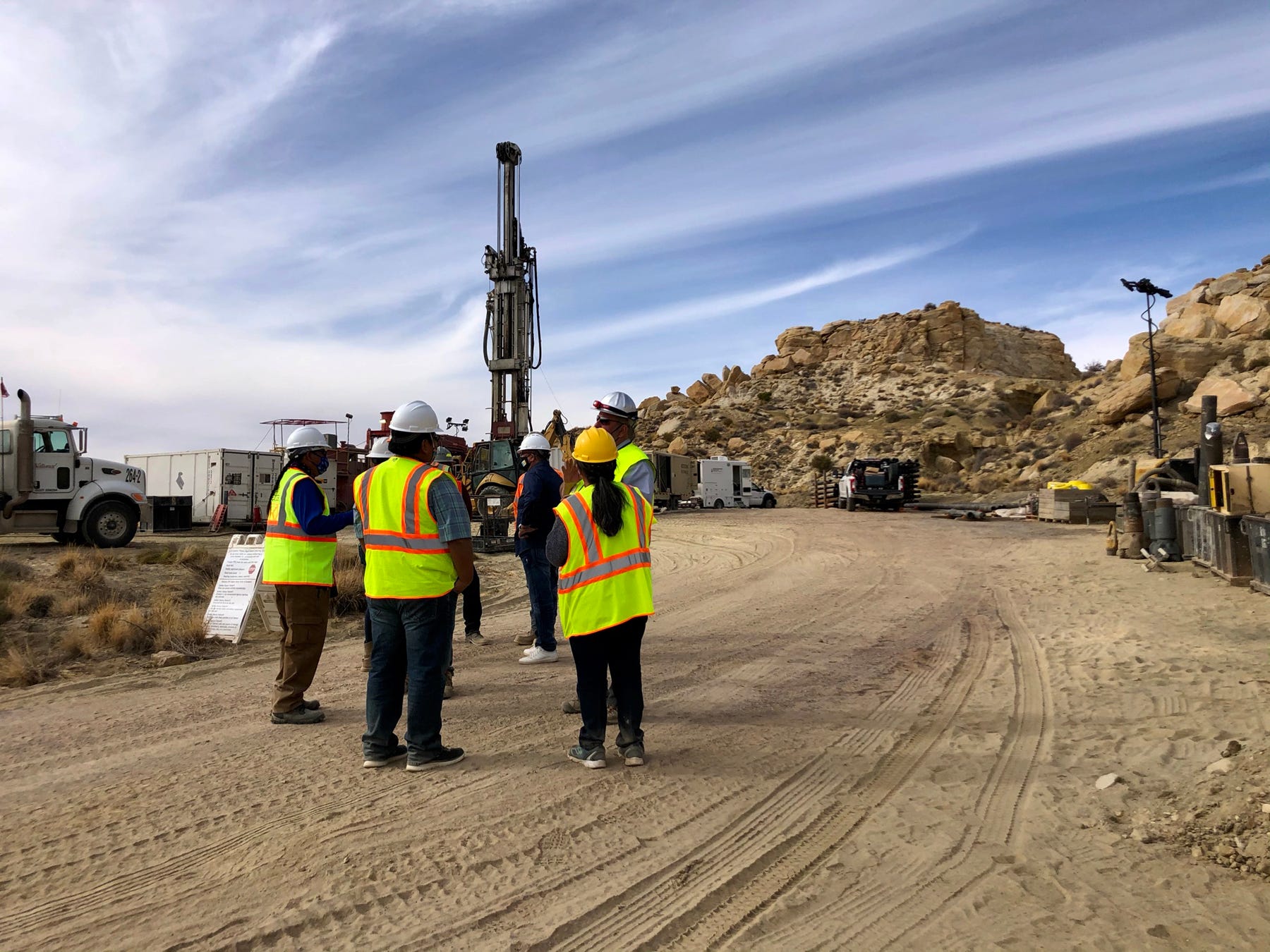 A drilling rig stands at the site of a new well near the village of Oraibi on the Hopi Reservation on Oct. 24, 2020.