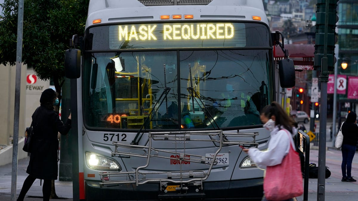 Passengers are required to wear masks during their commute to combat the spread of COVID-19 in San Francisco.