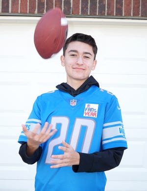                                South Lyon High School senior Anthony Writer was named the Detroit Lions' Fan of the Year recently.