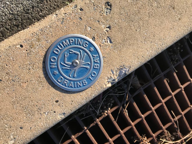 Tags on many storm drains in southern Pennsylvania remind people not to dump hazardous materials because that waste runs into the Susquehanna River and ultimately to the Chesapeake Bay.