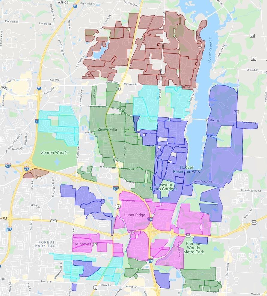 Westerville City Schools District Map