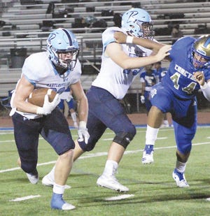In addition to leading the defense in almost all major categories, Braeden Winters, left, also developed during his senior season into a top-notch ballcarrier for Bartlesville High School.