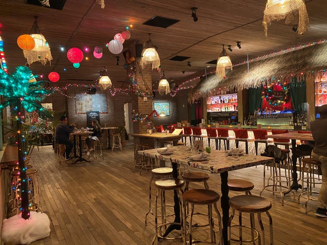 The Vanguard is decked in beachy holiday décor for December.