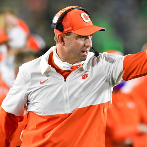 Clemson coach Dabo Swinney during the Tigers' game