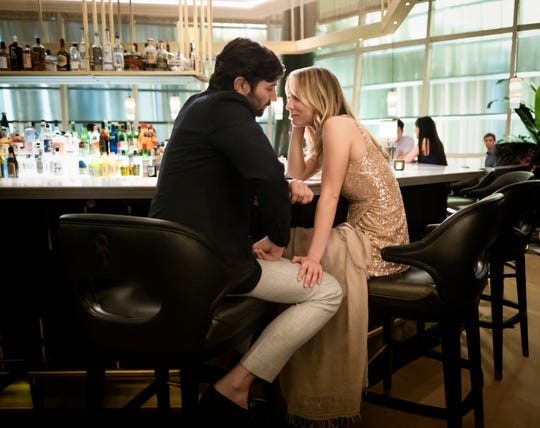 Cassie Bowden (Kaley Cuoco) shares an intimate moment with Alex (Michiel Huisman), a passenger she met on a flight, in HBO Max's' "The Flight Attendant."