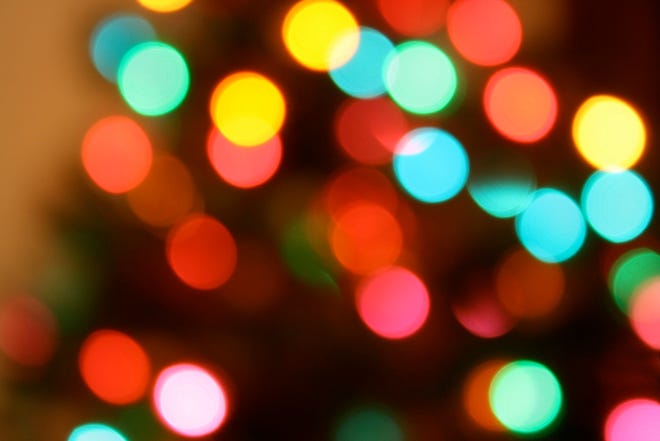 Close-up of Christmas lights.