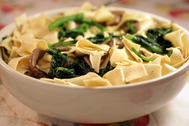 Papparedelle with Broccoli Rabe and Mushrooms stars more than pasta and sauce.