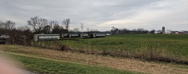 A Norfolk Southern train had 16 cars derailed Tuesday in Butler County