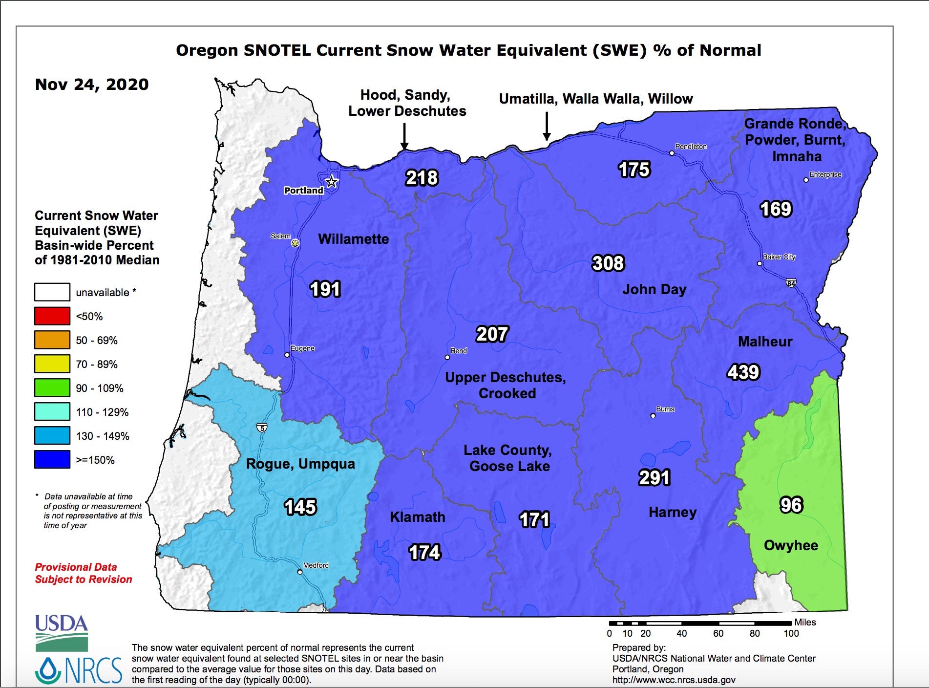 Oregon Snow Levels