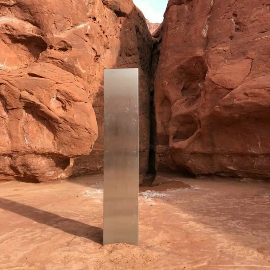 Monolith discovered in Utah's Red Rock Country.