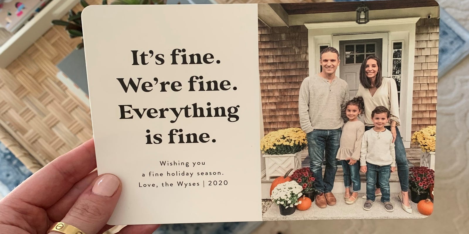 2020 Holiday Cards Sure Are Honest Wishing You A Fine Holiday Season Peace Out 2021 Christmas Card