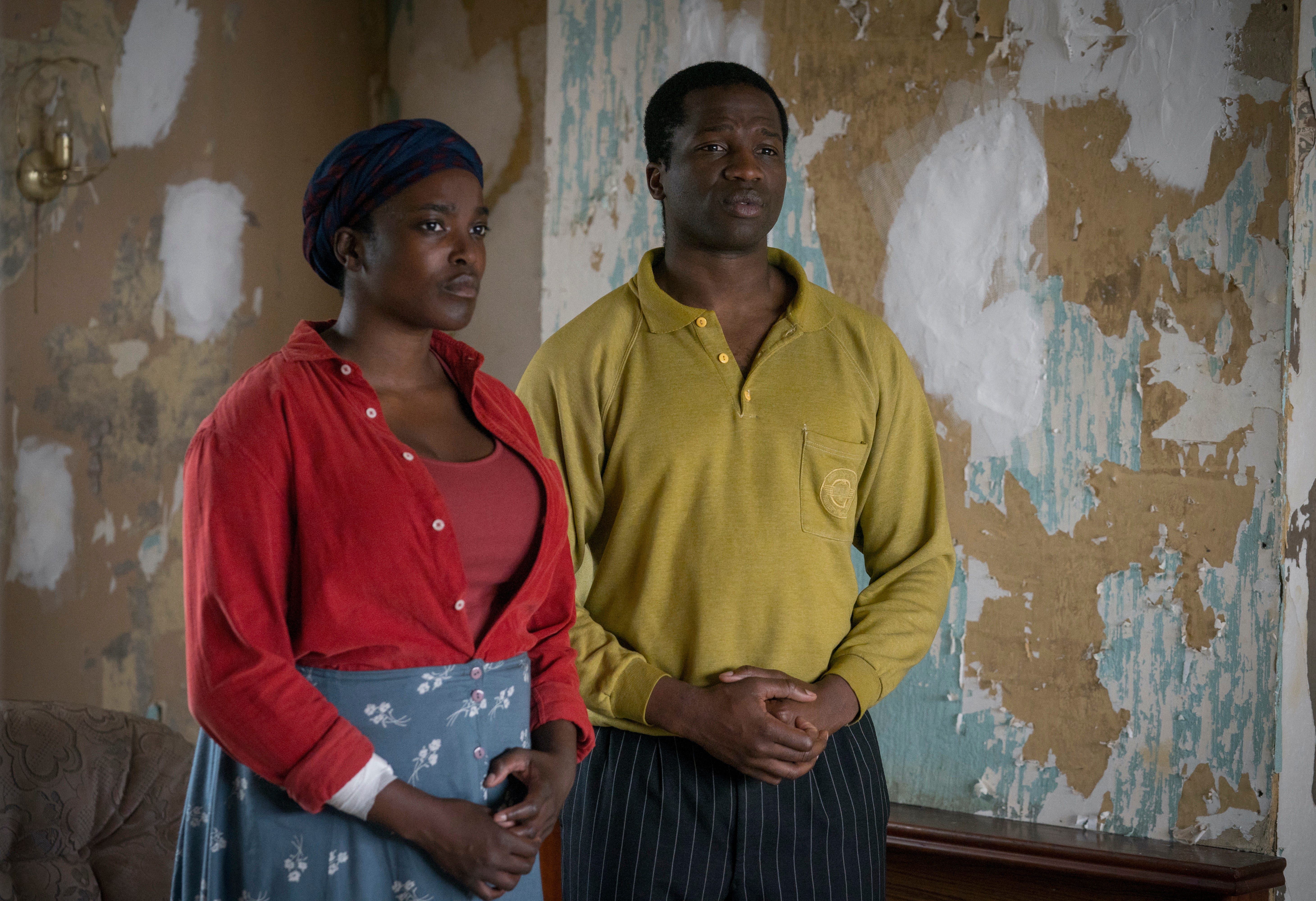 Wunmi Mosaku and Ṣọpẹ Dìrísù are Sudanese refugees who find horrors after they arrive in England in "His House."