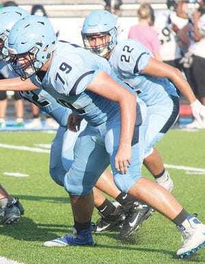 Curtis Fodor, No. 79, started on the line for three seasons for the Bartlesville High School football team.