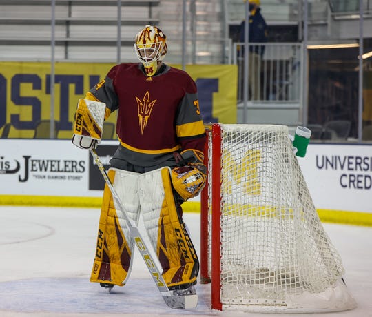 Freshman Cole Brady is one of two goalies used by Arizona State in its first four games of the 2020-21 season.