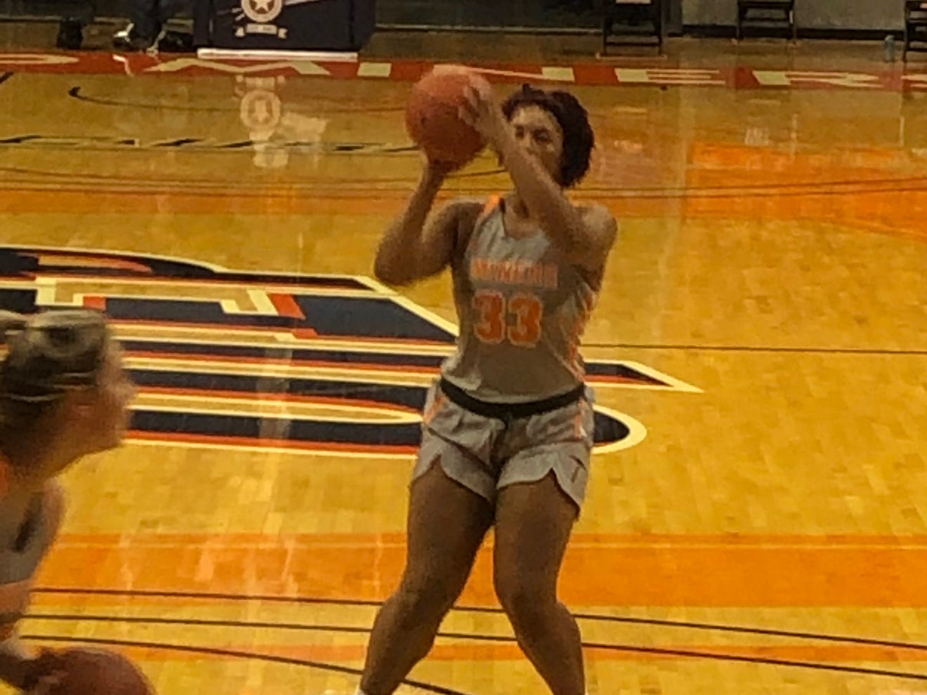 UTEP forward Michelle Pruitt shoots during warmups Saturday at the Don Haskins Center before a game with Incarnate Word