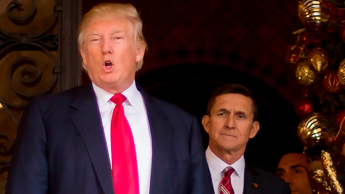 President Donald Trump and Michael Flynn, on Dec. 21, 2016, in Palm Beach, Florida.