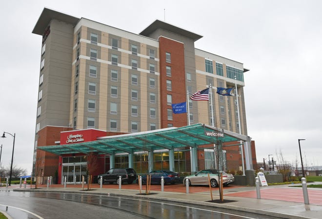 The 94-room Hampton Inn & Suites, located on Erie's bayfront and shown here on Nov. 30, is owned and operated by Scott Enterprises. It features an eighth-floor restaurant called Oliver's Rooftop.