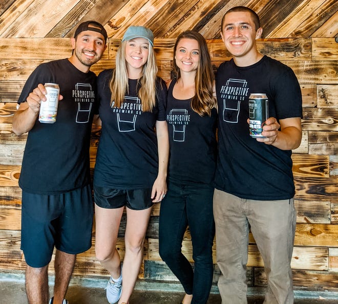 Two brothers, both high school science teachers, and their wives, both nurses, plan to open a microbrewery in West Allis. Perspective Brewing Company is proposed for 7506-7508 W. Greenfield Ave. Pictured (from left) are Dan Naus and Taryn Naus of Greendale and Ashley Naus and Ben Naus of Oak Creek. The business is hoping to open in the summer of 2021.