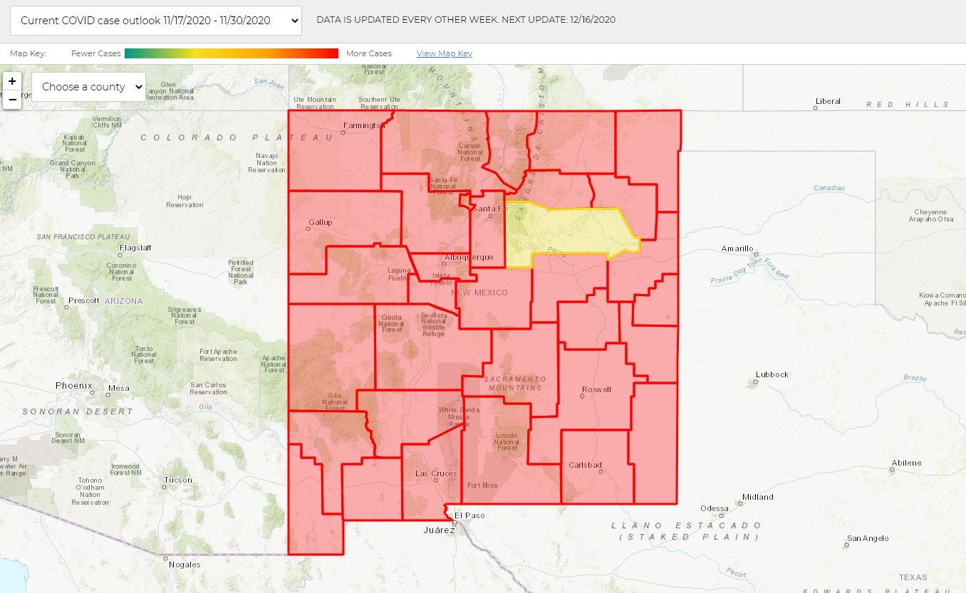 New Covid Map Shows A Nm County Moved Back To Red Another To Yellow