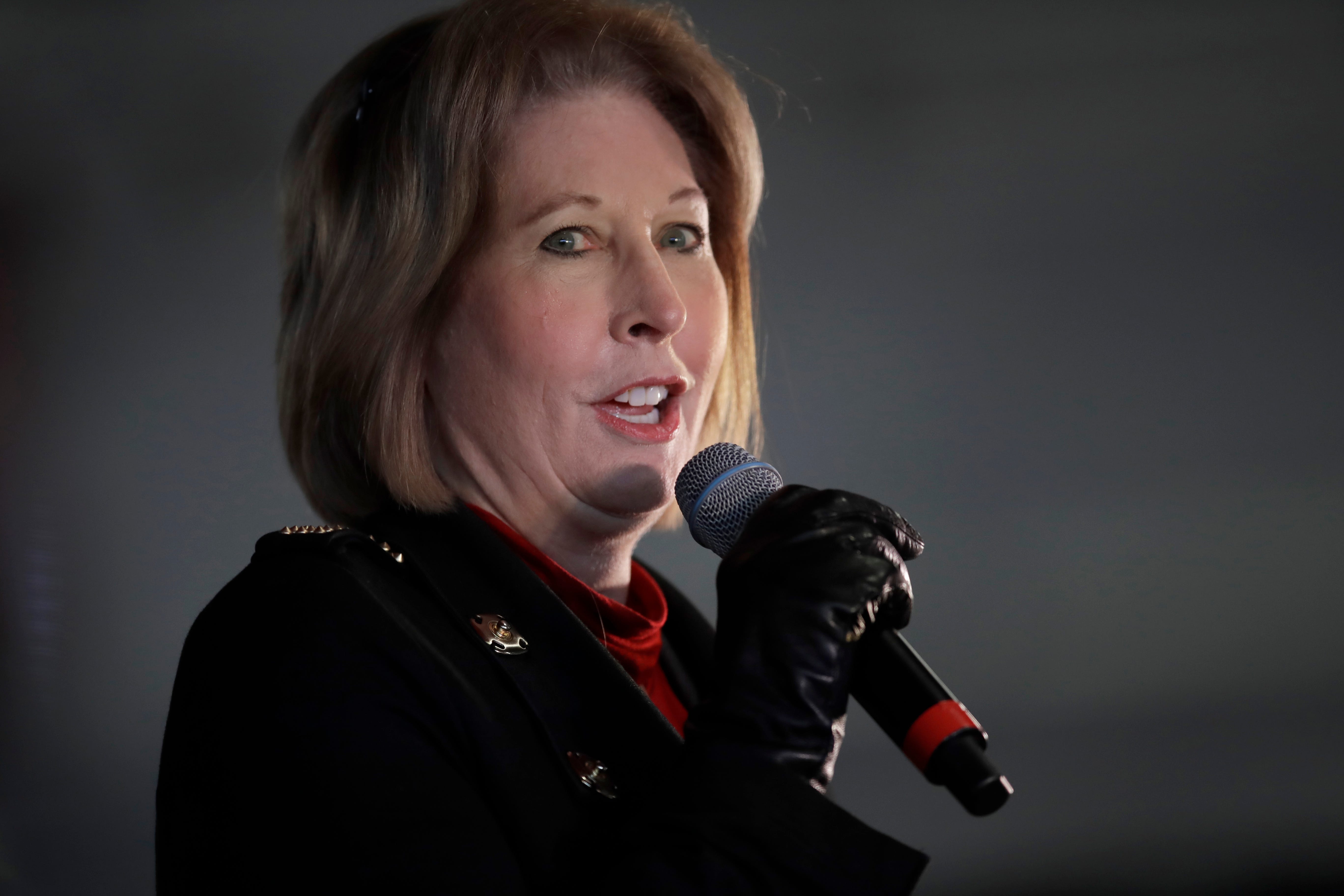 Attorney Sidney Powell speaks during a rally on Wednesday, Dec. 2, 2020, in Alpharetta, Georgia.