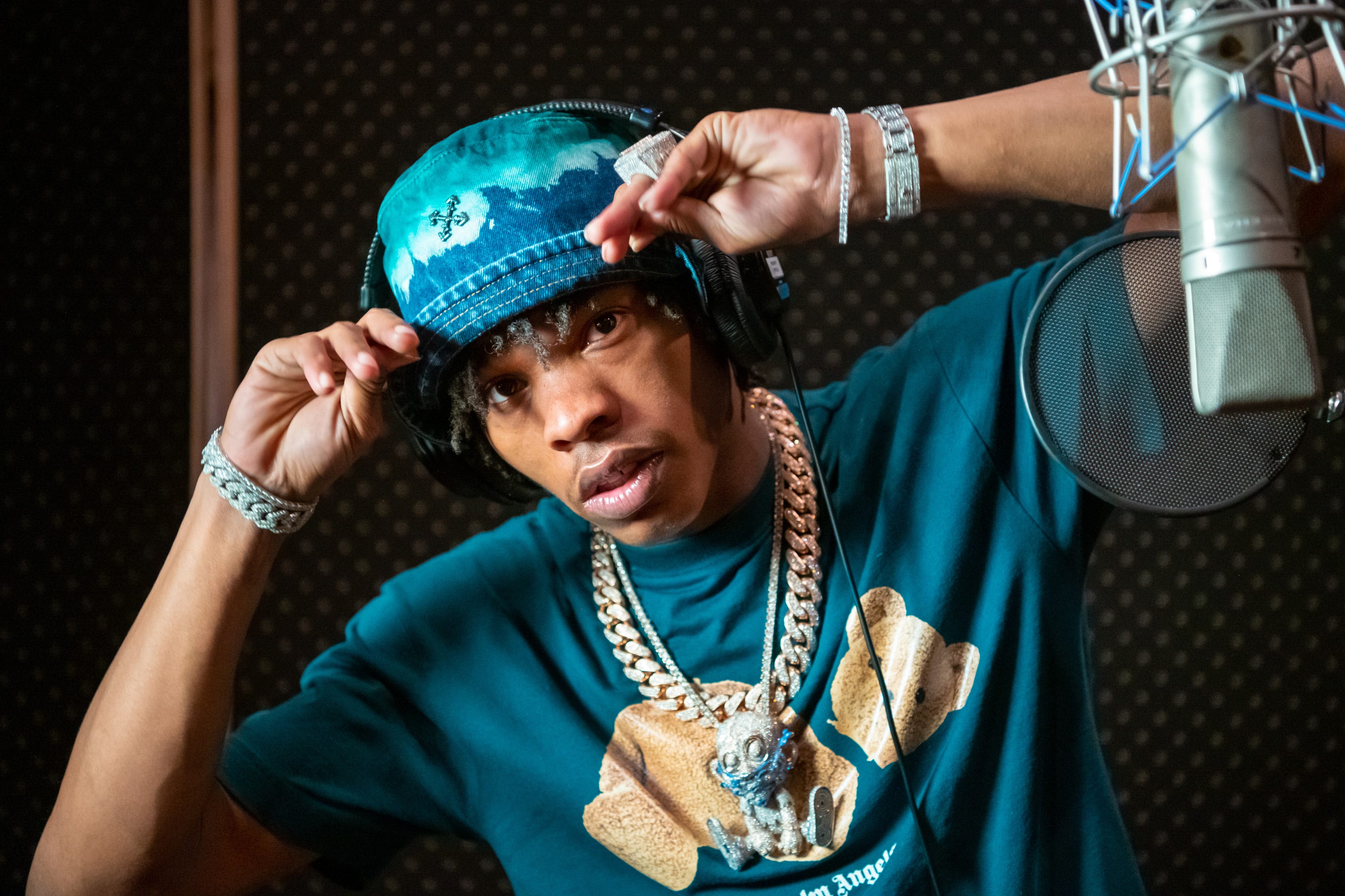 Lil Baby at the recording studio Killer Instinct Studios in Los Angeles on Nov. 6, 2020.