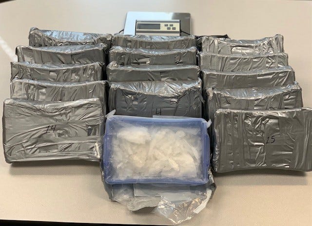 Nearly 41 pounds of methamphetamine with an estimated street value of approximately $1.8 million seized by Waynesboro Police.