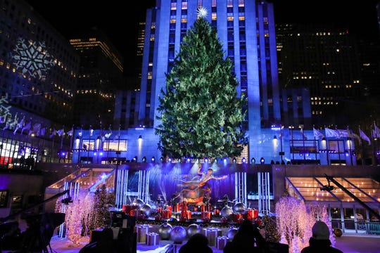 Tori Kelly performs during the 88th Annual Rockefeller Center Christmas Tree Lighting Ceremony at Rockefeller Center on December 02, 2020 in New York City.