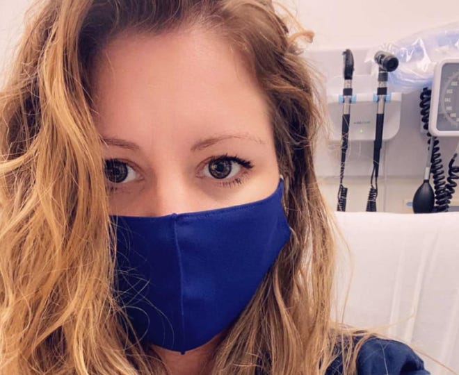 ICU nurse Kate Thompson posted this selfie as part of social media posts urging people to take coronavirus seriously.