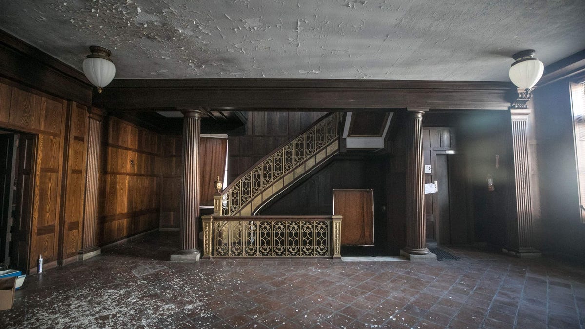 Inside the former Masonic Lodge building in the City of Newburgh.
