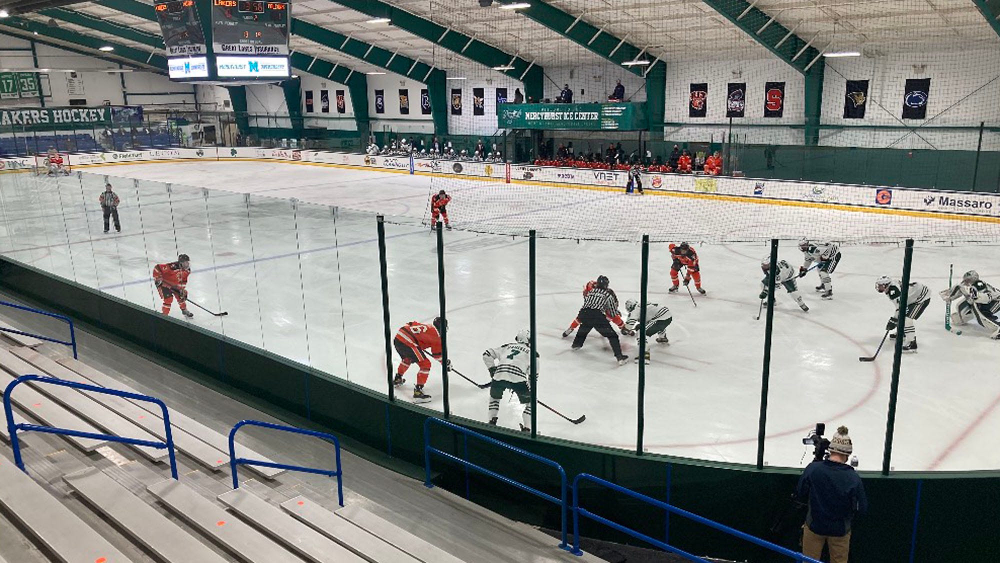 Mercyhurst University men's hockey team loses in unusual home opener