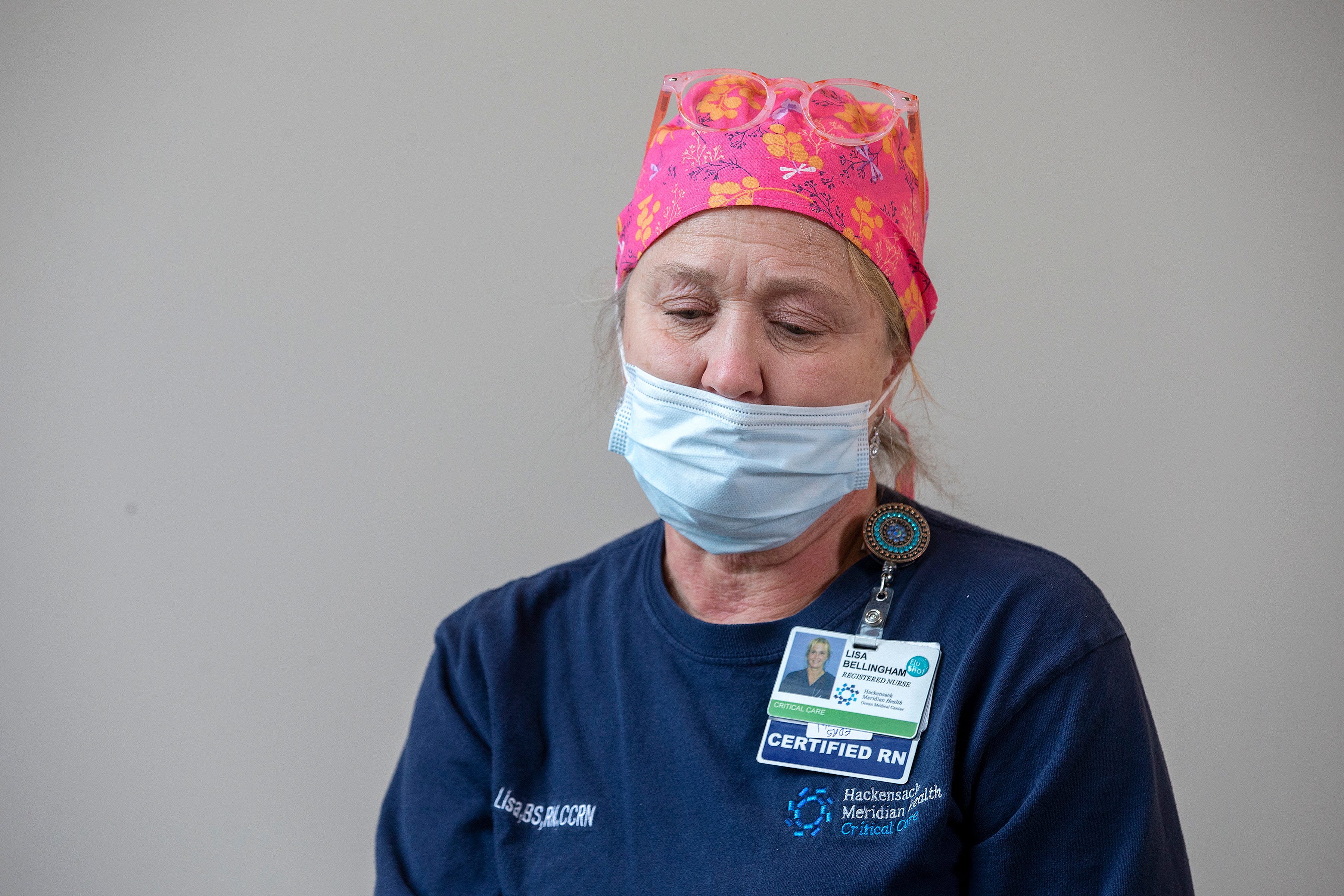 Lisa Bellingham of Manasquan, critical care unit nurse, Ocean Medical Center in Brick, NJ Thursday, April 30, 2020.