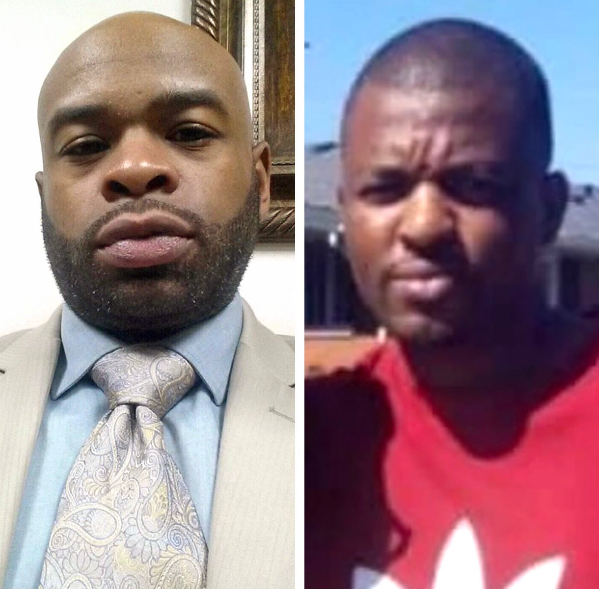 William Pendleton, left, and Antoine Banks sued Indiana University Health hospital, where they worked, saying hospital police illegally detained them and falsely accused them of dealing drugs. IU Health denies the claims.