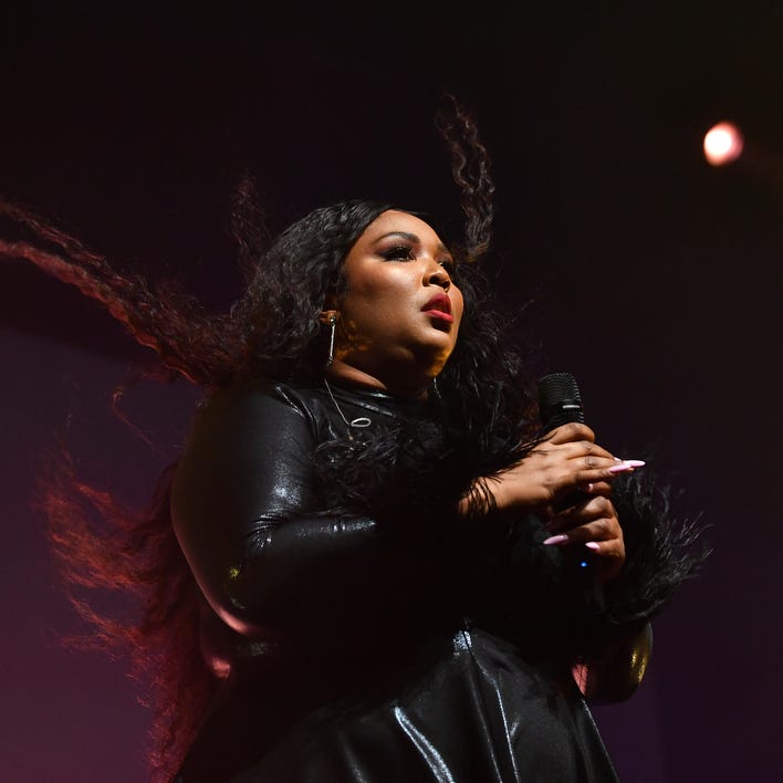 Lizzo performs onstage during Spotify Hosts "Best New Artist" Party at The Lot Studios on January 23, 2020, in Los Angeles.