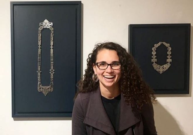 Maria Tritico stands in front of jewelry she crafted in an undated photo. Tritico was shot on Singer Island Sunday, Dec. 6, 2020, and died the following day.