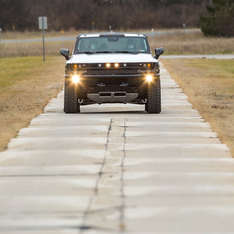 The GMC HUMMER EV arrived at GM's Milford Proving 