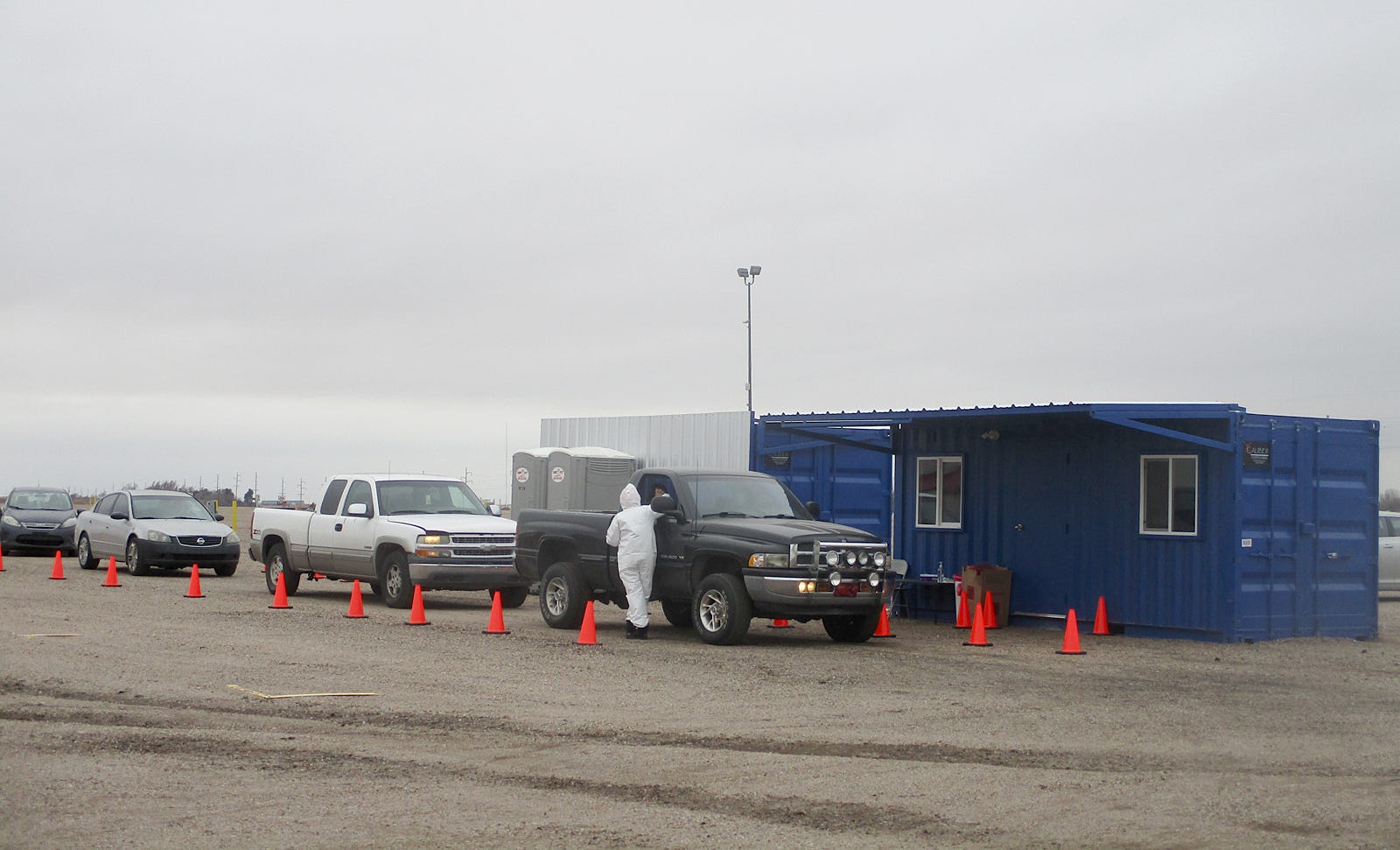 Wellhealth is a new organization testing for COVID-19 at the Western State Bank Expo Center, sent to Ford County by the Kansas Department of Health and Environment.