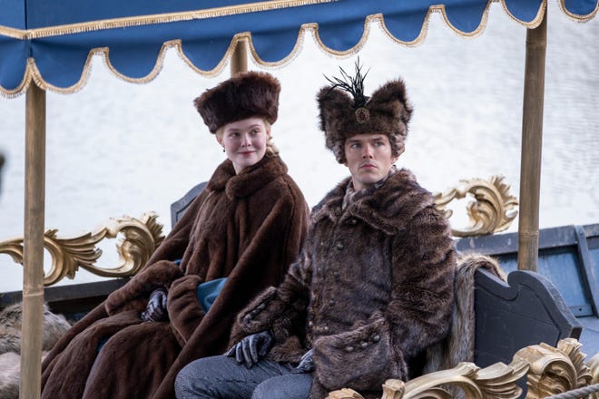 Elle Fanning and Nicholas Hoult put on their best furs and drink a lot of vodka as Catherine the Great and her hapless husband, Peter III, in "The Great."