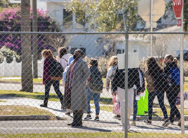 Bok Academy North students walk to class in Lake Wales.