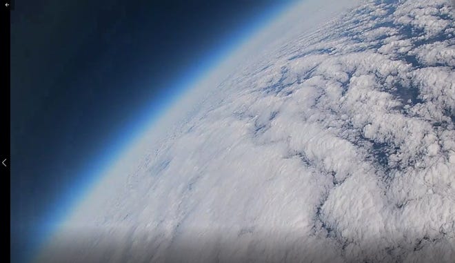 The weather balloon launched by Father Taylor Reynolds and his physical science students at St. Frances Cabrini School captured footage of the curvature of the Earth.