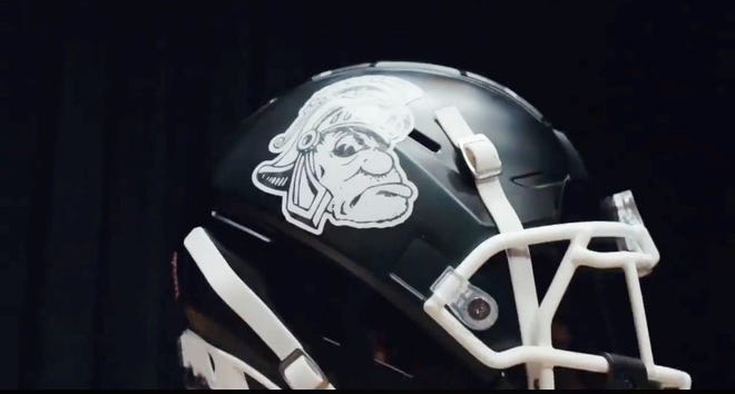 A screen grab of the Gruff Sparty helmets Michigan State football will wear vs. Penn State on Saturday.