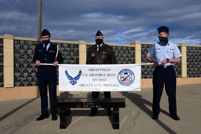 The cadets raised over $3,000 to dedicate a bench and plaque at the Montana Veteran's Memorial, additional funds were donated to the Veteran's Treatment Court.