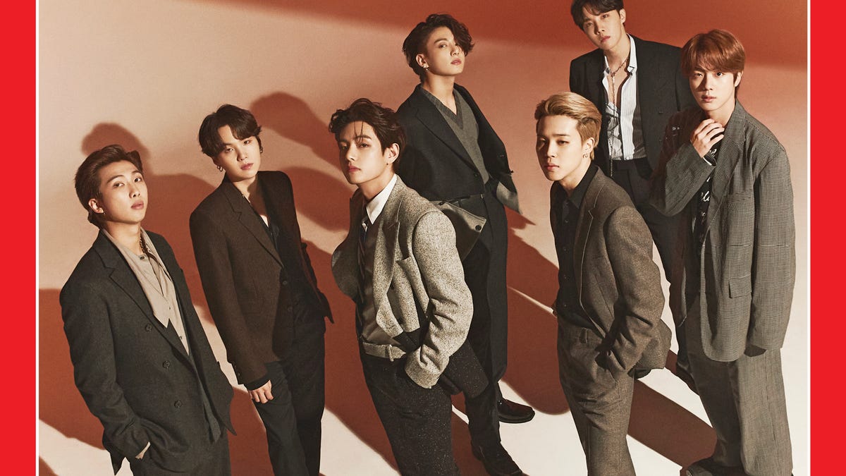 Time magazine's 2020 Entertainer of the Year cover featuring BTS.