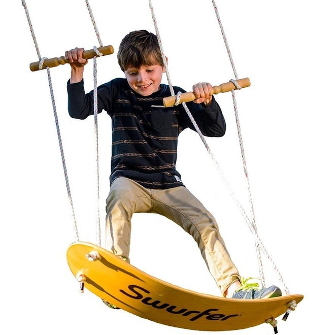 Apart from beachwear, Coastal Kids Beachwear also offers toys and activities. The $130 Swurfer is the outdoor swing for thrill-seekers that can installed on a tree or porch.