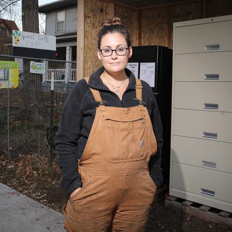 Des Moines farmer Monika Owczarski poses for a pho