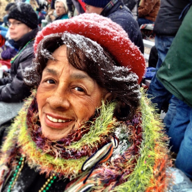 Shirley Seals, 86, of West Bloomfield passed away on Friday, Dec. 11, 2020. Seals was the mother of Detroit Free Press photographer Eric Seals. He took this photo of her at the annual Thanksgiving Parade in downtown Detroit a few years ago.